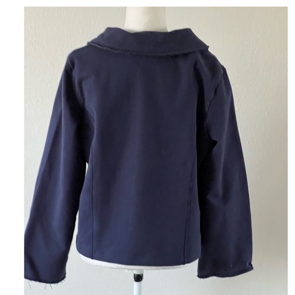 soft surroundings  crop coat cotton large button down - Picture 4 of 9